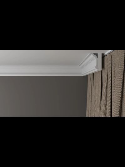 Потолочный плинтус DECOR-DIZAYN DD502, из дюрополимера, под покраску, ударопрочный, 2 метра