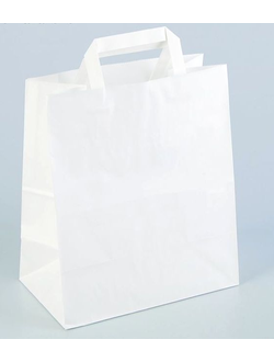 Пакет крафт белый 28х24х14