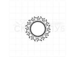 Штамп для скрапбукинга рамка круглая ажурная