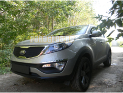 Защита радиатора KIA Sportage 2010-2013 black верх
