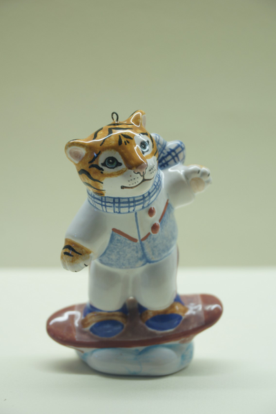 Тигрёнок на сноуборде