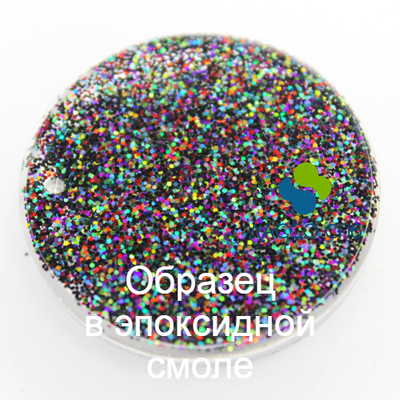 Black Holographic глиттер блестки Черный Голография 0,4 мм 10 г