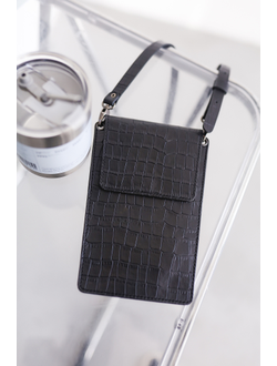 Сумка для телефона из воловьей кожи с тиснением