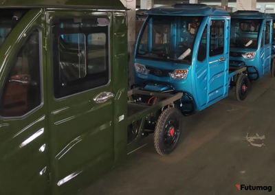 Трицикл грузовой GreenCamel Тендер D1500 (60V 1000W) кабина, понижающая 52 Ah Синий