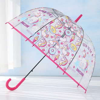 Детский зонт-трость Единорог, Цвет: Голубой, Розовый, Красный
