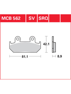Тормозные колодки TRW MCB562 для Honda (Organic Allround)