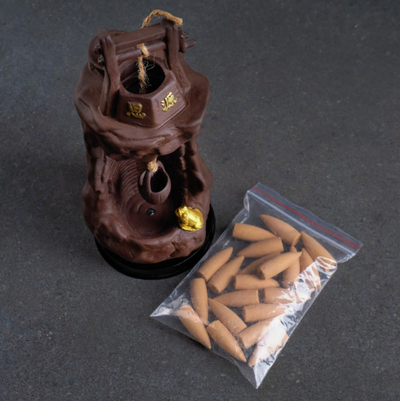 Подставка для благовоний "Денежный колодец" 25х10х10см, с аромаконусами, с подсветкой