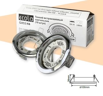 Светильник встраиваемы Ecola GX53 H4 Хром (упаковка 10шт) 38x106 FC5310ECB