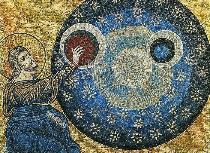 Господь создает мир. Мозаика в Монреальском соборе, XII век