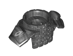 Minifigure Armor Breastplate with Round Collar, Chain Mail, Shoulder Pads with Snake Heads and 1 Stud on Back, Pearl Dark Gray (24588 / 6164242)