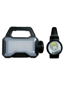 Фонарь светодиодный #Р10 (рабочий/ поисковый со встроенным аккумулятором) корпус металлический разме