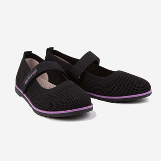 Туфли "Капика" текстиль черный/фиолетовый арт: размеры:29;31;32;33