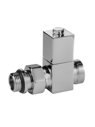 Набор дизайн-вентилей Royal Thermo CUBE, прямой (хром) 1/2"