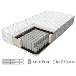ВК889 Матрас "Гросс" (БНП Стандарт, термовойлок, ППУ, Hollcon, трикотаж)