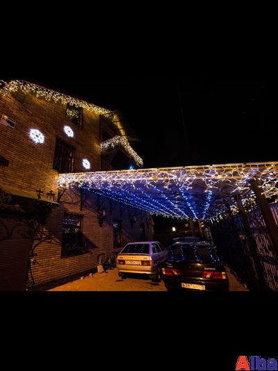 Гирлянда-нить 10 м, 220В, СИНИЙ, IP65, провод ПВХ, статика