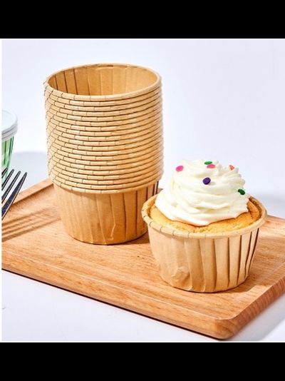 Форма бумажная/капсула для капкейков б/ламин. (50 шт., крафт), 50*40мм