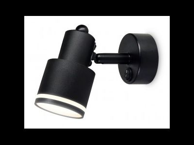 Ambrella светильник накладной спот бра с выкл. MR16 GU10 max12W черный 100x55x32 TECHNO SPOT TA1282 BK