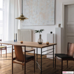 Инженерная доска Haro Allegro Американский Орех Эксквизит 537910 в интерьере гостиной