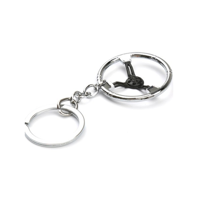 Брелок «РУЛЬ», металл, хром/чёрный