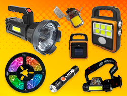 Фонарики, электронные зажигалки, термометр