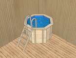 Деревянный бассейн купель для бани и сауны Кристалл 1,55 х 1,55 м