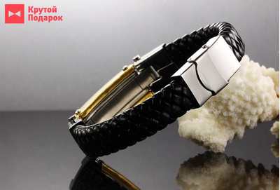 браслет из кожи с крестом Advocate