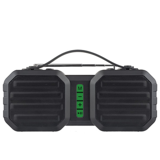 Perfeo Bluetooth-колонка «STAND» FM, MP3 microSD, USB, AUX, мощность 10Вт, 2400mAh, черная/зеленая