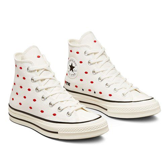 Кеды Converse Chuck 70 Embroidered Lips белые высокие