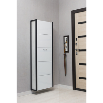 Обувница Айрон-5 Комфорт (фасад стекло белое)