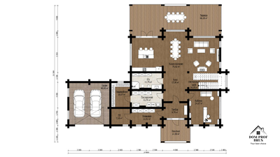 "Скандинавия": Деревянный Дом с Яркой Индивидуальностью 340 м²