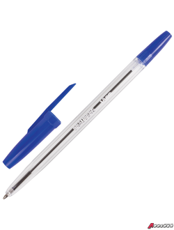 Ручка шариковая BRAUBERG «Line», СИНЯЯ, корпус прозрачный, узел 1 мм, линия письма 0,5 мм. 141097