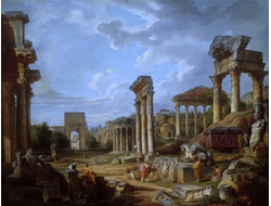 Картина обогреватель, репродукция Джованние Панини Каприччо с римским форумом