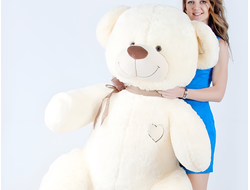 Большой плюшевый медведь 200 см бежевый Феликс