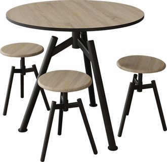 Комплект стол и табуреты в стиле лофт (Loft) недорого в интернет магазине с доставкой. Стол круглый.