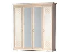 Спальня Парма - Шкаф для одежды четырехдверный «Парма» №814 кремовый белый