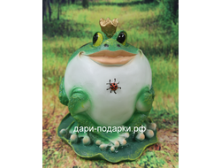 ЛЯГУШКА-ЦАРЕВНА - символ богатства и долголетия !23*17см   0,7кг    полистоун Россия 1087//012259