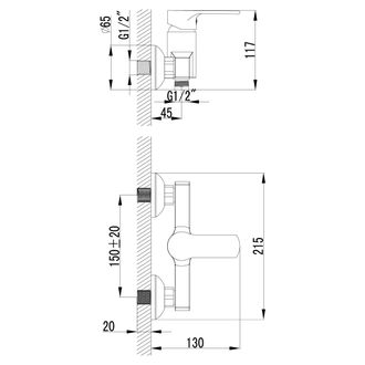 Смеситель для душа Plus Grace LM1503C