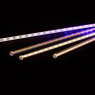 Гирлянда "Каскад", 180 светодиодов, 5 м, 6 трубок по 46см, эффект стекания, уличная, синий