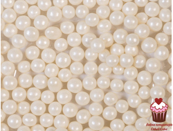 Драже рисовое в шоколадной глазури Белый жемчуг 6 мм, 50 гр (мягкое)