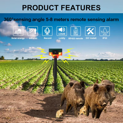 Биоакустический всепогодный отпугиватель животных и птиц на солнечных батареях R360