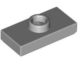 Plate, Modified 1 x 2 with 1 Stud with Groove and Bottom Stud Holder Jumper, Light Bluish Gray (15573 / 6066097)