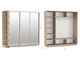 Шкаф-купе Тетрис с зеркалами, разный размер, дуб сонома