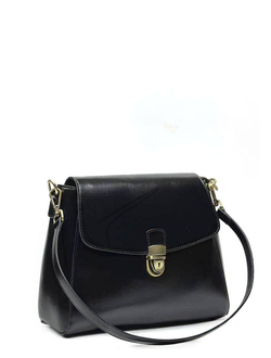 (АРТИКУЛ: 10027/42) СУМКА ЖЕНСКАЯ, НЕБОЛЬШАЯ, НАТУРАЛЬНАЯ ГЛАДКАЯ КОЖА, ЧЕРНАЯ, С ДВУМЯ ПЛЕЧЕВЫМИ РЕМНЯМИ