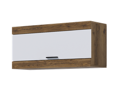 Гостиная ПРАГА - Шкаф навесной Дуб Делано/Белый гладкий