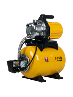 Насосная станция PS800X, 800 Вт, 3200 л/ч, ресивер 24 л, подъем 38 м, нержавейка Denzel