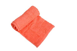 Розовое полотенца махровое жаккардовое 