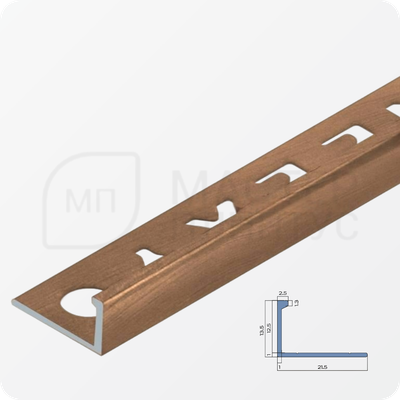 Окантовочный плиточный профиль из алюминия 12 мм. NEEXY PV03-06 MBR Бронза матовая 2.7 м.