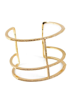 (АРТИКУЛ: 6762/34) БРАСЛЕТ ЖЕНСКИЙ, МЕТАЛЛ "ЗОЛОТО", ЖЕСТКИЙ, МЕЛКИЕ СТРАЗЫ ASFOUR