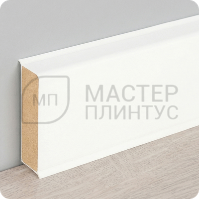 Плинтус ХДФ Dollken Cubu Flex Life XL 60мм Х 2,5 м 1013/5012 Белый