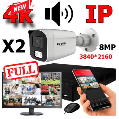 Комплект IP-камер 8 Мегапикселей с записью звука «GVS DS-V2 IP 4K Full»